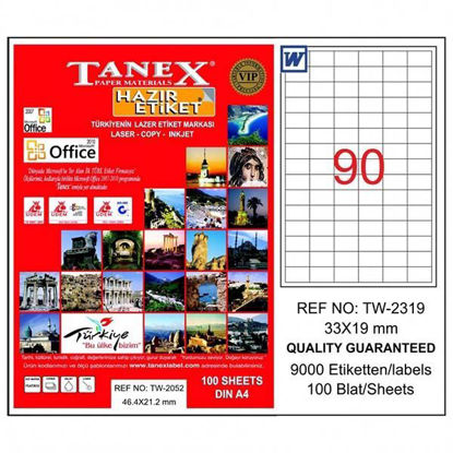 Resim Tanex TW-2319 Laser Etiket 33x19mm