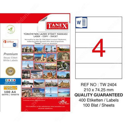 Resim Tanex TW-2404 Laser Etiket 210x74.25mm