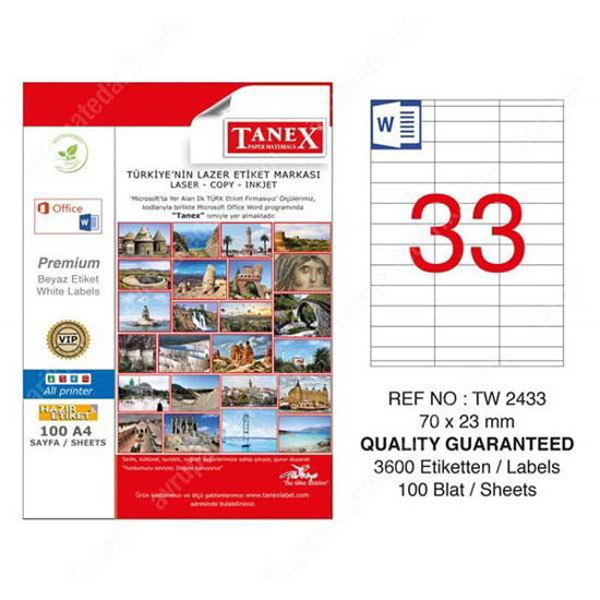 Tanex TW-2433 Laser Etiket 70x23mm. ürün görseli