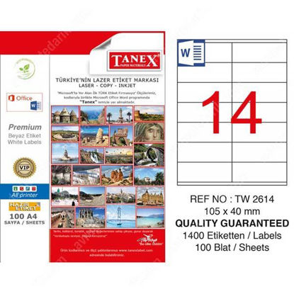 Resim Tanex TW-2614 Laser Etiket 105x40mm
