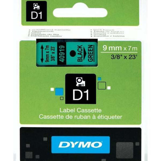 Dymo 40919 D1 Plastik Şerit Etiket 9mmx7mt Yeşil/Siyah. ürün görseli