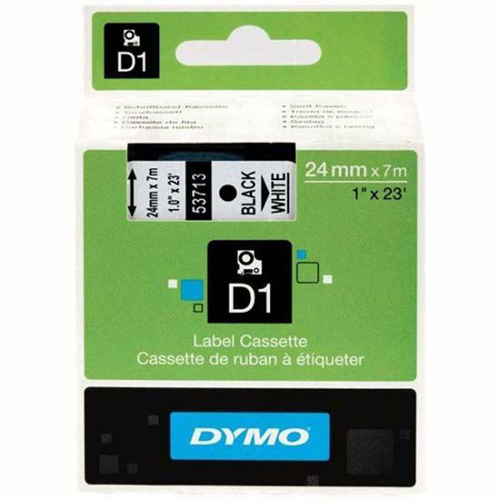 Dymo 53713 D1 Plastik Şerit Etiket 24mmx7mt Beyaz/Siyah. ürün görseli