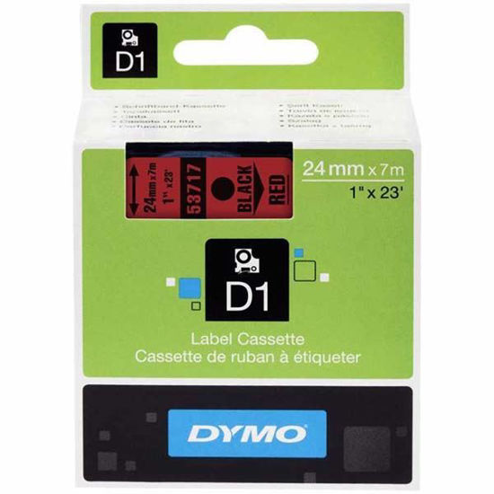 Dymo 53717 D1 Plastik Şerit Etiket 24mmx7mt Kırmızı/Siyah. ürün görseli