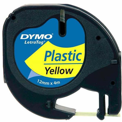 Resim Dymo 59423 Letratag Plastik Şerit Etiket 12mmx4mt Sarı