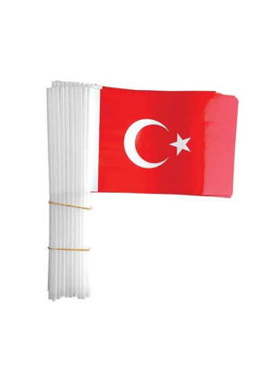 Resim Buket BKT-301 Kağıt Türk Bayrağı Sopalı 100'lü
