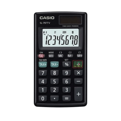 Resim Casio SL-797TV-BK Hesap Makinesi 8 Haneli