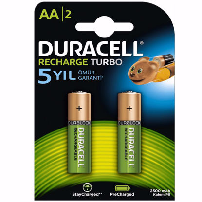 Resim Duracell Alkalin Şarj Edilebilir Pil AA 2500Mah 2'li