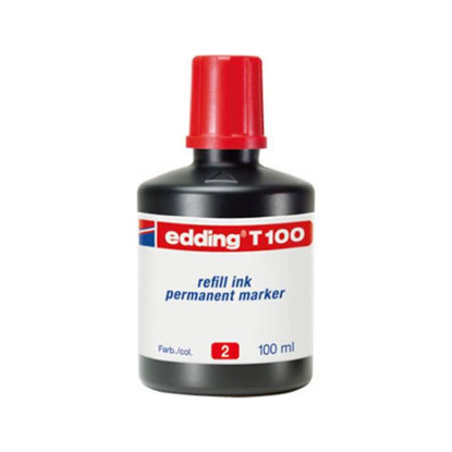 Resim Edding T100 Permanent Markör Kalem Mürekkebi 100ml Kırmızı