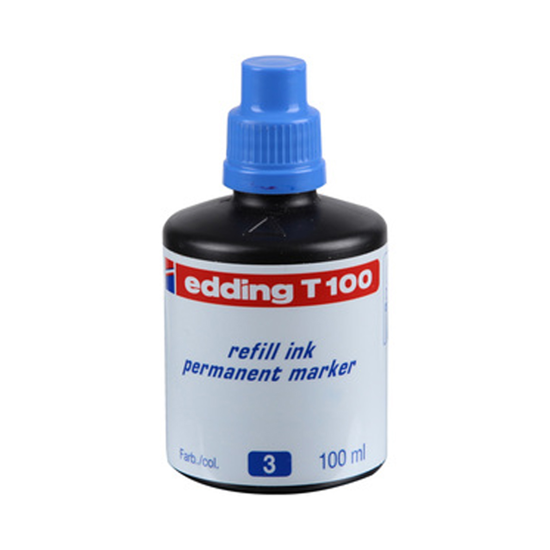 Edding T100 Permanent Markör Kalem Mürekkebi 100ml Mavi. ürün görseli